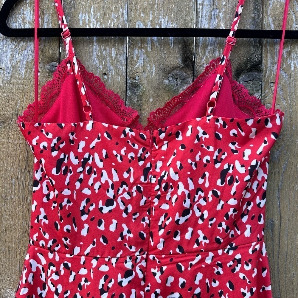 Revolve Superdown Brianna Red Leopard Lace Mini Dress Sz XS - Picture 12 of 15